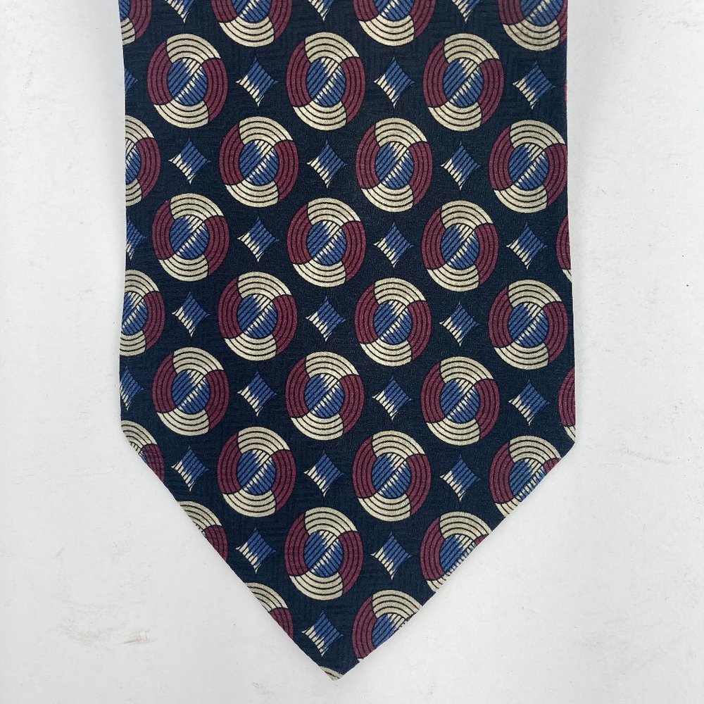 Mark Shale Geometric Patterned 100% Silk Neck tie
